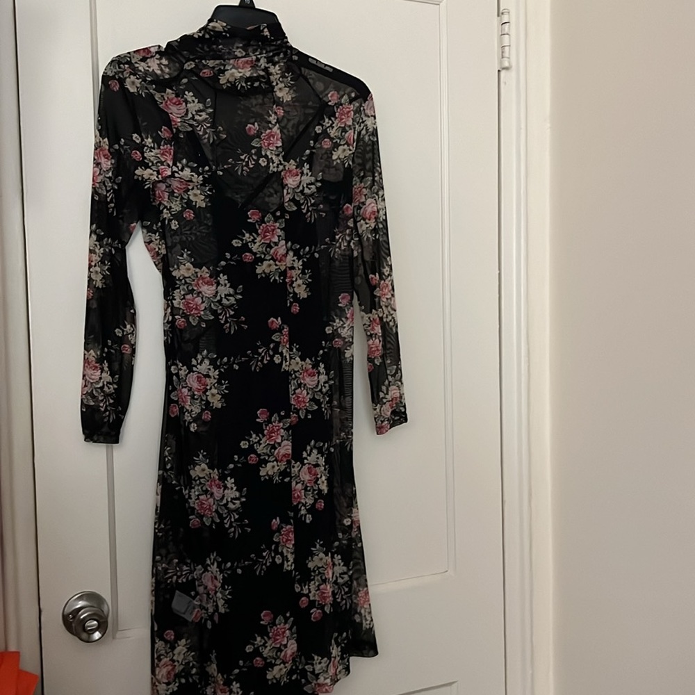 NWT INC floral see through dress petite size: PS - Picture 9 of 11